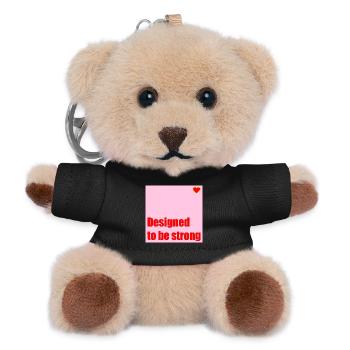 DESIGNED TO BE STRONG HEART - Teddy Keyring - black - Front