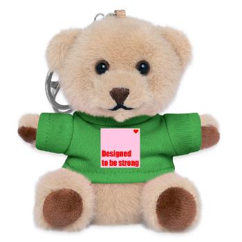 DESIGNED TO BE STRONG HEART - Teddy Keyring - green - Front