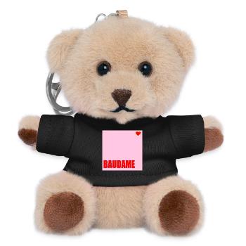 BAUHERRIN BAUDAME HAUSBAU HERZ - Teddy Schlüsselanhänger - Schwarz - Vorne