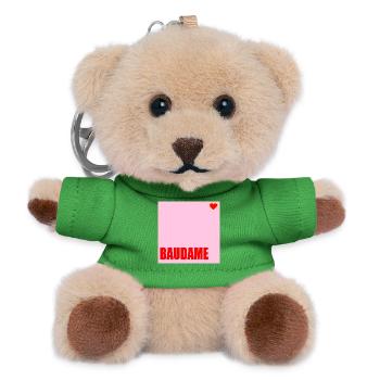 BAUHERRIN BAUDAME HAUSBAU HERZ - Teddy Schlüsselanhänger - Grün - Vorne