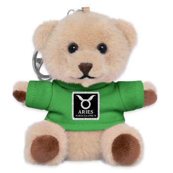 Signe du zodiaque Bélier - Porte-clés ourson - vert - Devant