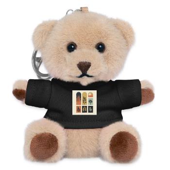 Herbst-Botanicals-Gitter - Teddy Schlüsselanhänger - Schwarz - Vorne