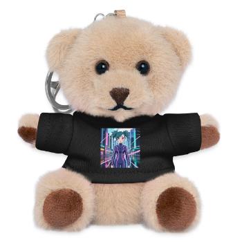 Neon Cybersuit Lichtlinien - Teddy Schlüsselanhänger - Schwarz - Vorne