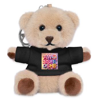Candy Lettering Awesome - Teddy Keyring - black - Front