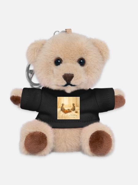 Morning Peace Breakfast Tray - Teddy Keyring - black