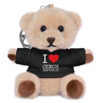 I love Czech Republic Tschechien - Teddy Keyring - black - Front
