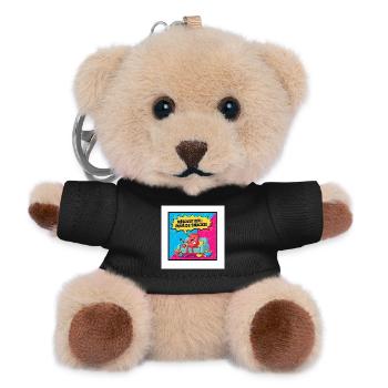 Popcorn Drawing Snack Party - Teddy Keyring - black - Front