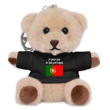 Portugiesischer Stolz auf Text und Flagge - Teddy Schlüsselanhänger - Schwarz - Vorne