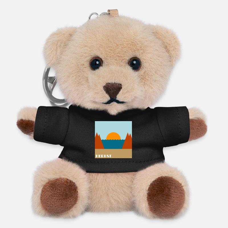 Herbst - Teddy Schlüsselanhänger - Schwarz