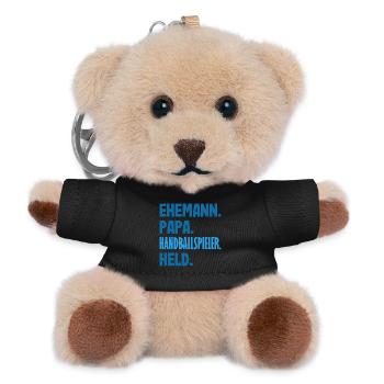 Handballspieler Handball Handballer Geschenke - Teddy Schlüsselanhänger - Schwarz - Vorne
