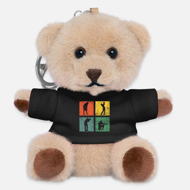 Golfspieler Golfer Golf Golfen Geschenk - Teddy Schlüsselanhänger - Schwarz