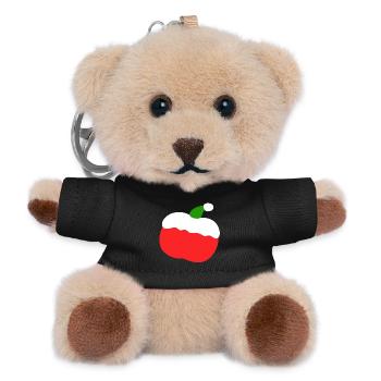 Apfel – Weihnachten - Teddy Schlüsselanhänger - Schwarz - Vorne