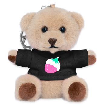 Erdbeeren – Weihnachten - Teddy Schlüsselanhänger - Schwarz - Vorne