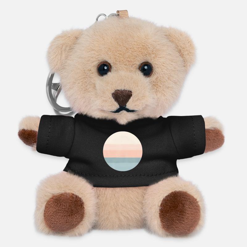 Soft Horizon – Minimalist pastel design for - Teddy Keyring - black