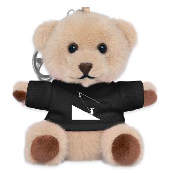 Hare climbing on rope - Teddy Keyring - black - Front
