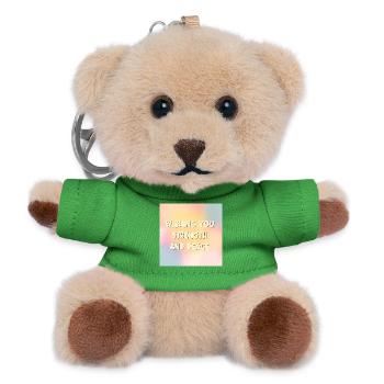 Wishing Strength Peace - Teddy Keyring - green - Front