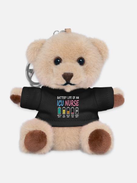 Akkustand einer Intensivpflegekraft Humor - Teddy Schlüsselanhänger - Schwarz