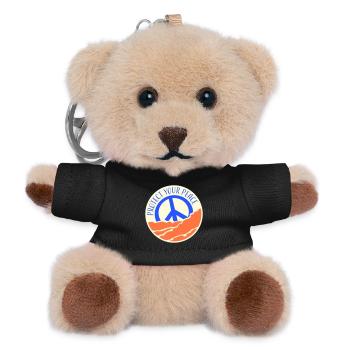 Protect Your Peace Mental Health Mindfulness - Teddy Keyring - black - Front