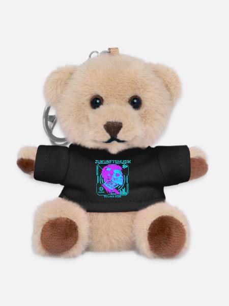 Cool DJ Skull | Techno Music Headphones Kids Street - Teddy Keyring - black