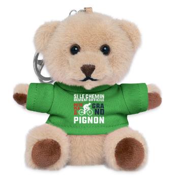 Wenn der Weg schwierig wird – Radfahrer-Geschenk - Teddy Schlüsselanhänger - Grün - Vorne