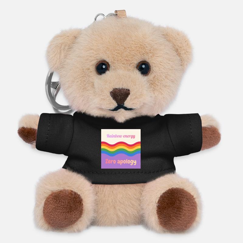 Regenbogenenergie - Teddy Schlüsselanhänger - Schwarz