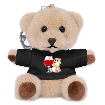 Hamster Rotwein - Teddy Schlüsselanhänger - Schwarz - Vorne