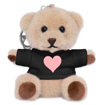 Valentinstag Pink Heart, Valentinstag - Teddy Schlüsselanhänger - Schwarz - Vorne