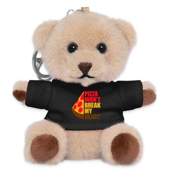 Pizza Won't Break My Heart Essen Liebe Humor - Teddy Schlüsselanhänger - Schwarz - Vorne