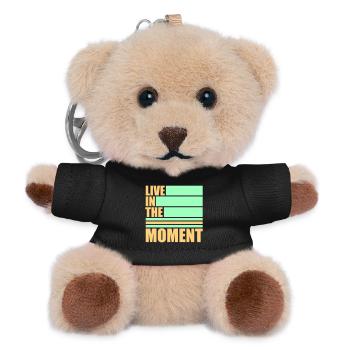 Live In The Moment Achtsamkeit Präsenz Bewusstsein - Teddy Schlüsselanhänger - Schwarz - Vorne