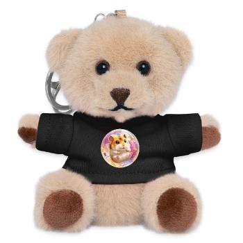 Bunter Hamster in Blasenball - Teddy Schlüsselanhänger - Schwarz - Vorne