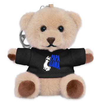 Papa Lama Cool Sonnenbrille Sitzend Lustig Tier - Teddy Schlüsselanhänger - Schwarz - Vorne