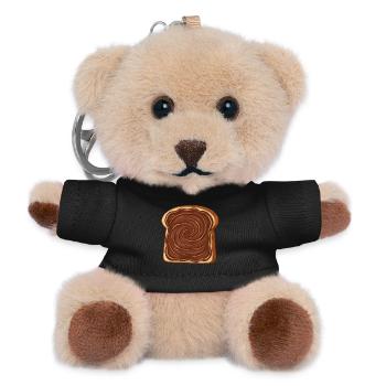 Nussnougat Brot - Teddy Schlüsselanhänger - Schwarz - Vorne