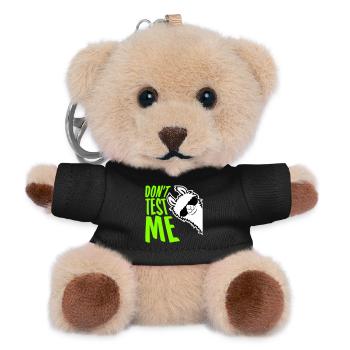 Don't Test Me Lama Naughty Funny Quote Saying Logo - Teddy Keyring - black - Front
