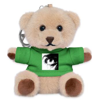 Abstract eye in black and white - Teddy Keyring - green - Front