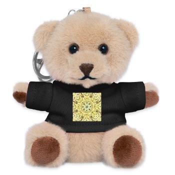 Mandala jaune-vert kaléidoscopique - Porte-clés ourson - noir - Devant