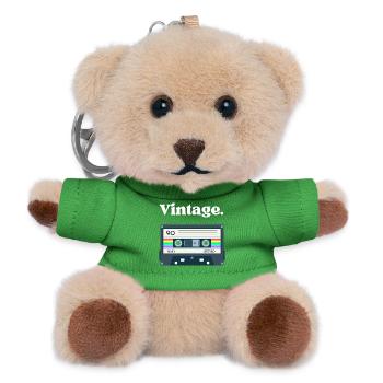 Retro vintage cassette – nostalgia design - Teddy Keyring - green - Front