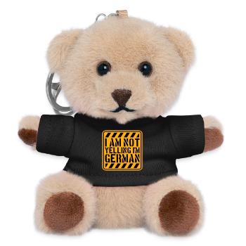 I Am Not Yelling I'm German Lustig Deutsch Spruch - Teddy Schlüsselanhänger - Schwarz - Vorne