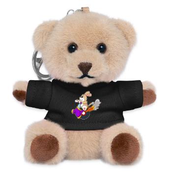 Hund Motorrad - Teddy Schlüsselanhänger - Schwarz - Vorne