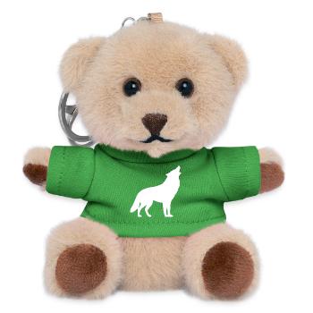 Loup Hurlant Blanc - Porte-clés ourson - vert - Devant