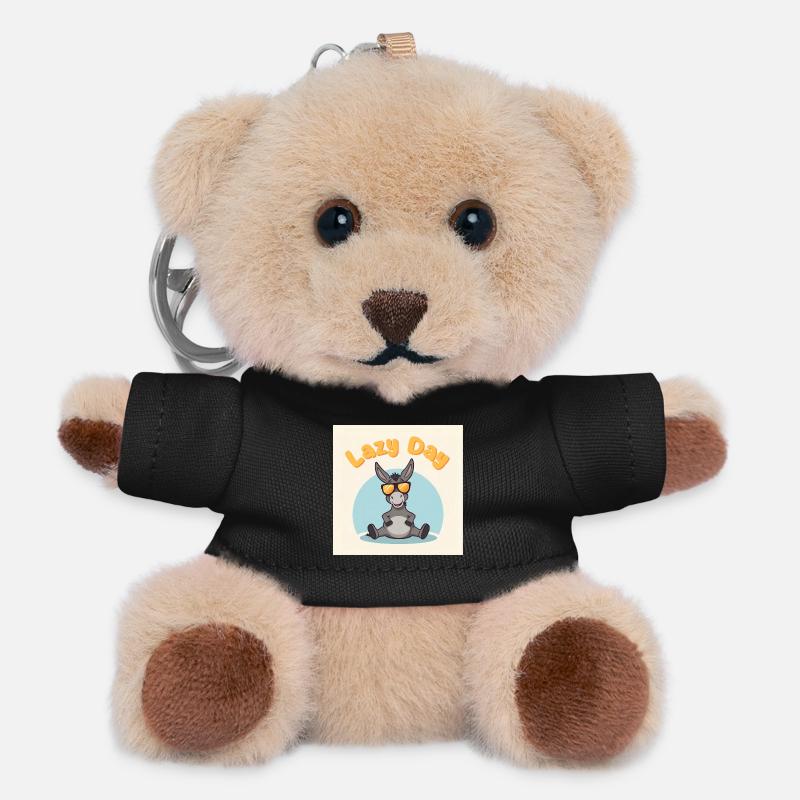 Sloth Day - Donkey Relax - Teddy Keyring - black