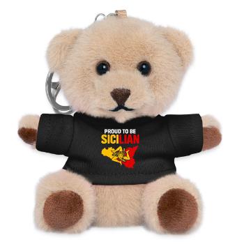 Stolz Sicilianer – Sizilien Farbblock - Teddy Schlüsselanhänger - Schwarz - Vorne
