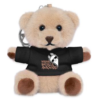 Lama Warning Socially Awkward Sonnenbrille Alpaka - Teddy Schlüsselanhänger - Schwarz - Vorne