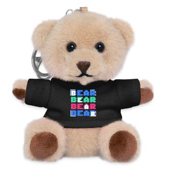 Pixelbären Blockkunst Retro - Teddy Schlüsselanhänger - Schwarz - Vorne