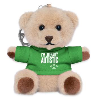 I'm Literally Autistic - Teddy Keyring - green - Front