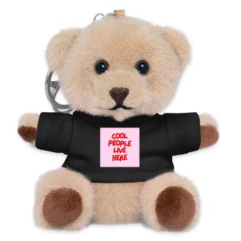 Minimalist COOL PEOPLE LIVE HERE Graphic Tee Desgn - Teddy Keyring - black - Front