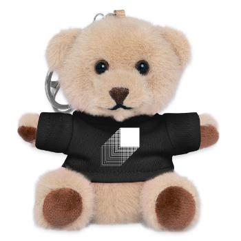 Bold square bauhaus design - Teddy Keyring - black - Front