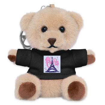 Paris Graffiti at the Eiffel Tower - Flying Gum - Teddy Keyring - black - Front