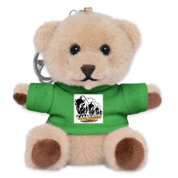 Büffelhorde in Bewegung - Teddy Schlüsselanhänger - Grün - Vorne