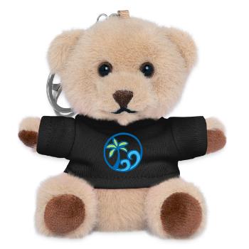 Waves and palm tree - Teddy Keyring - black - Front