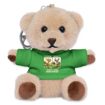 Perfect Swing Wrong Moment Golf Deer Funny - Teddy Keyring - green - Front